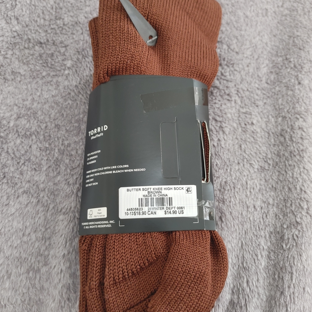 Torrid Chocolate Ribbed Knee-High Socks - Picture 3 of 3